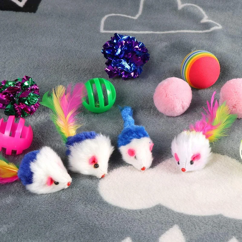 M JJYPET Juguetes para gatos, surtidos, bolas arrugadas para gato, gatito, gatito