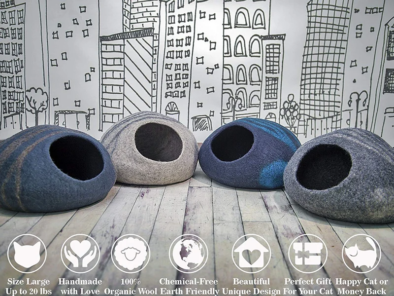Juguetes de pelota de lana - Seguro para gatos y perros pequeños - Mini pelotas de tenis para perros y gatos de lana afieltrada de 1.5 pulgadas - paquete de 6