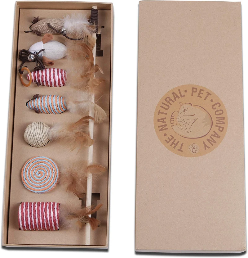 The Natural Pet Company - Colección de juguetes para gatos en caja de regalo