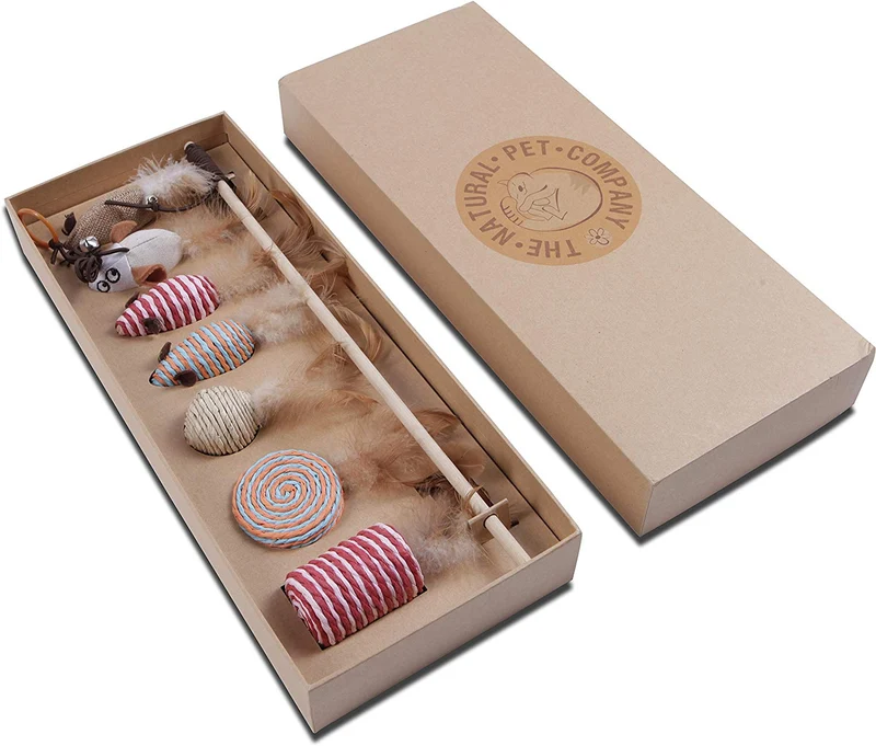 The Natural Pet Company - Colección de juguetes para gatos en caja de regalo