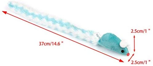 Chiwava 4 paquetes de 15 pulgadas de largo suave peluche gato juguetes ratones rustle sonido pequeño ratón actividad interactivo juguete