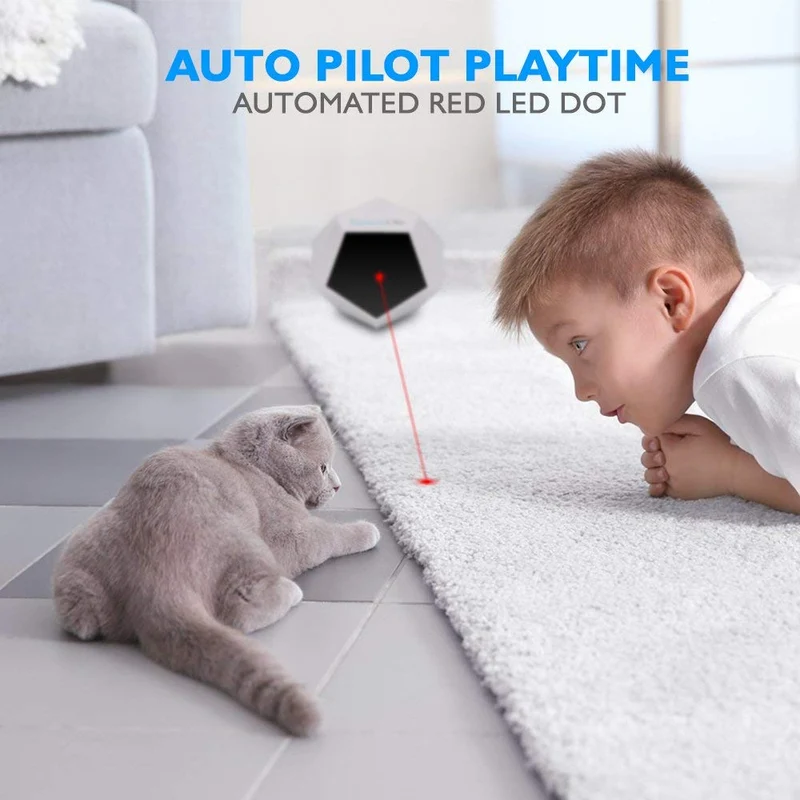SereneLife SLCTLA40 - Puntero láser para gatos, automático, giratorio y electrónico, con luz LED