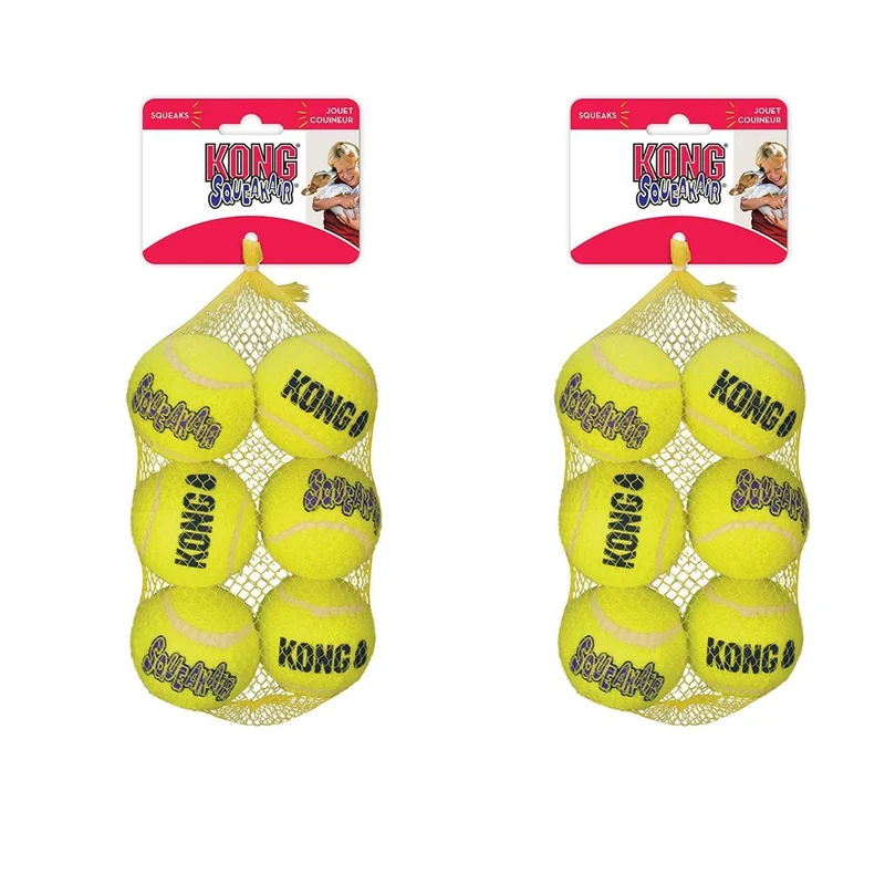 Kong Squeak Air Balls Juguete para perro (6 unidades), mediano