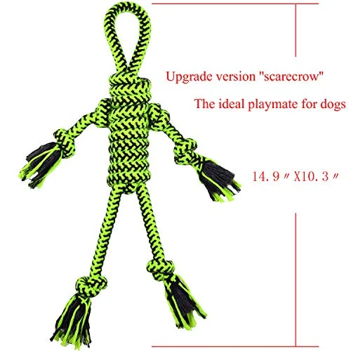 Well Love juguetes para perro. Juguetes para masticar. Cuerda de 100 % algodón natural. Juguetes chirrido, huesos para perro. Cuerdas para perro. Juguete de peluche para perros. Sogas para perro. Pelota de Tug Of War. Juguetes para perro 6 paquetes juego