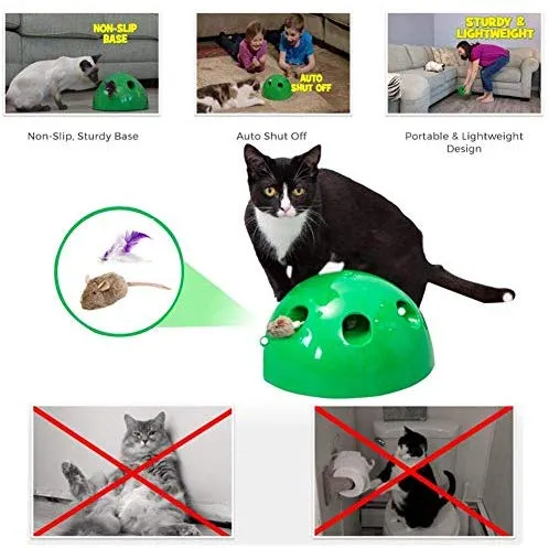 JUNMAO Juguetes interactivos para gatos, juguete interactivo para gatos, divertido juguete de entrenamiento de rasguños para gatitos y mascotas, juguete electrónico inteligente para mover al azar, pluma y ratón