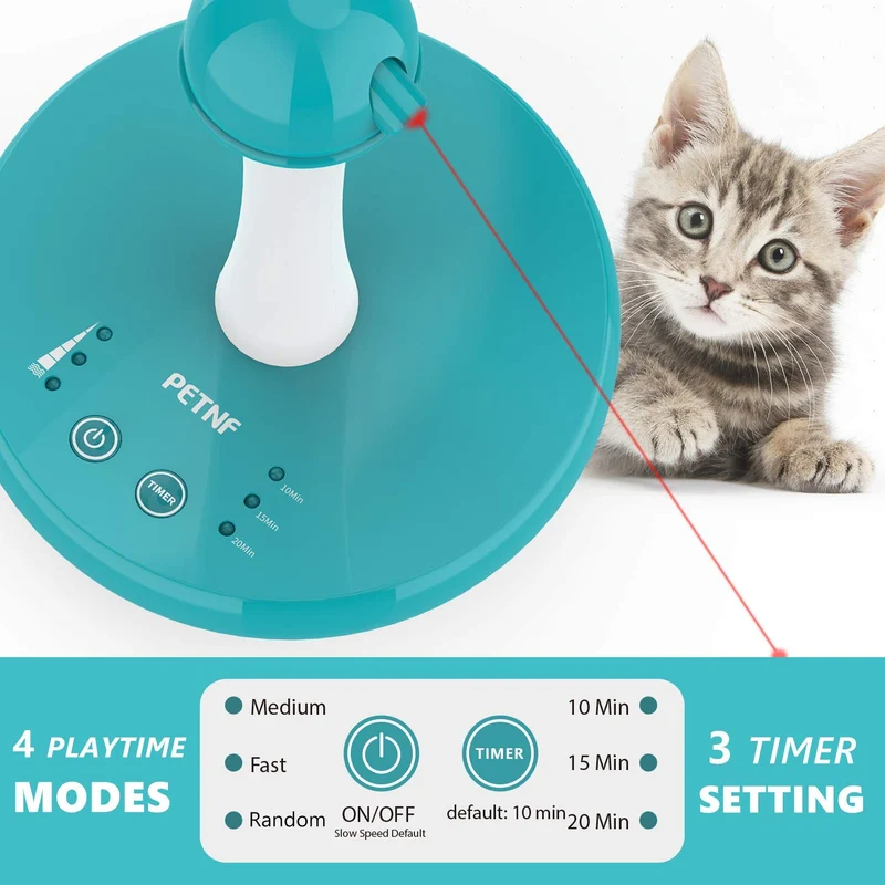 Newest Cat Laser Toy,Upgraded Interactive Tumbler Laser Toys for Pet,Automatic Electronic Cats Pets Kitten Chaser Toy with Laser Indoor,4 Speed Modes,3 Timer Settings,Irregular Circle,FDA Approved