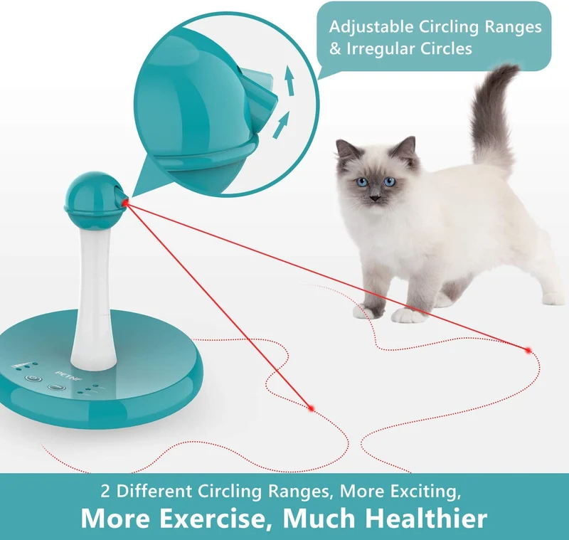 Newest Cat Laser Toy,Upgraded Interactive Tumbler Laser Toys for Pet,Automatic Electronic Cats Pets Kitten Chaser Toy with Laser Indoor,4 Speed Modes,3 Timer Settings,Irregular Circle,FDA Approved