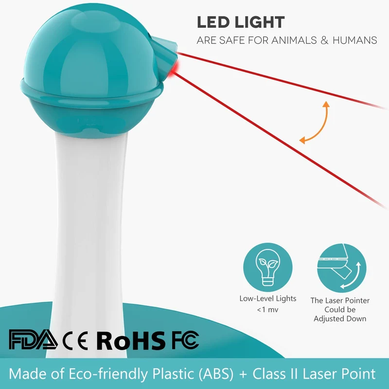 Newest Cat Laser Toy,Upgraded Interactive Tumbler Laser Toys for Pet,Automatic Electronic Cats Pets Kitten Chaser Toy with Laser Indoor,4 Speed Modes,3 Timer Settings,Irregular Circle,FDA Approved