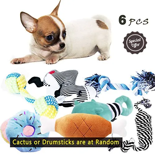 BUIBIIU Juguetes para perros, juguetes de dentición para perros, juguetes para masticar a perros, juguetes para masticar y chirridos, pelotas