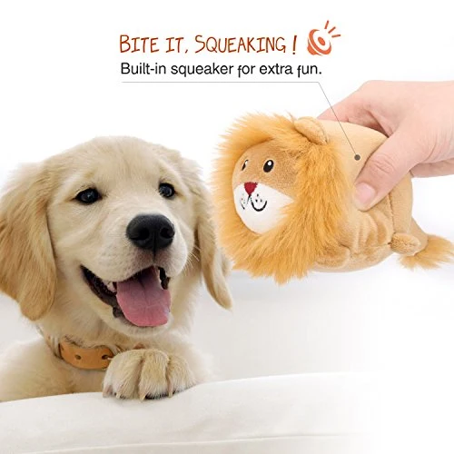 Pawaboo Juguetes de peluche para perro, [2 unidades] Juguetes de peluche para mascotas con suave de pelo sintético, juguete para cachorros, masticable, muñeca de peluche no tóxico