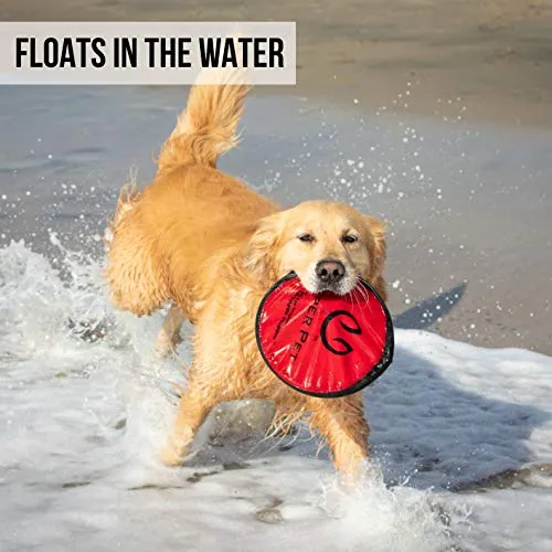 Hyper Pet Flippy Flopper Dog Frisbee Interactive Dog Toys [Flying Disc Dog Fetch Toy - Floats in Water & Safe on Teeth] (Pack of 2, Colors Will Vary)