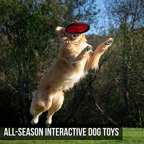 Hyper Pet Flippy Flopper Dog Frisbee Interactive Dog Toys [Flying Disc Dog Fetch Toy - Floats in Water & Safe on Teeth] (Pack of 2, Colors Will Vary)