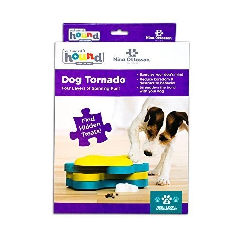 Nina Ottosson Dog Tornado Treat Puzzle Dog Toy, OS, Azul