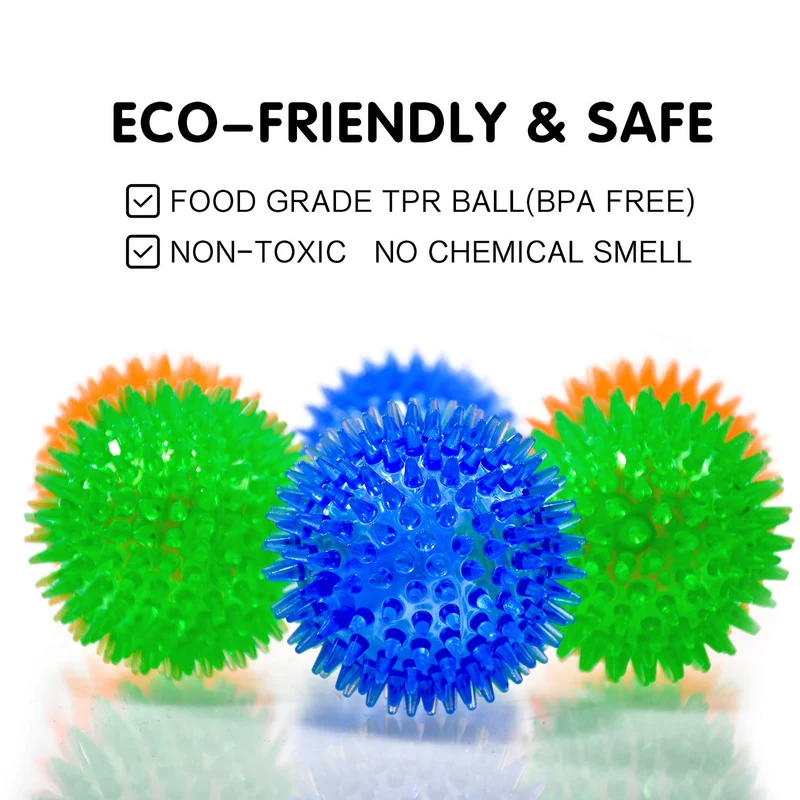 Bolas chirriantes para perros pequeños, pelotas de goma para perros, 6 unidades, colores brillantes, bolas de juguete para perro, juguetes chillones para perros, juguetes para masticar para perros pequeños, juguetes de dentición para cachorros