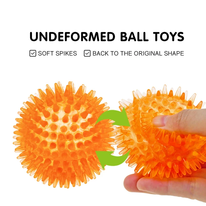 Bolas chirriantes para perros pequeños, pelotas de goma para perros, 6 unidades, colores brillantes, bolas de juguete para perro, juguetes chillones para perros, juguetes para masticar para perros pequeños, juguetes de dentición para cachorros