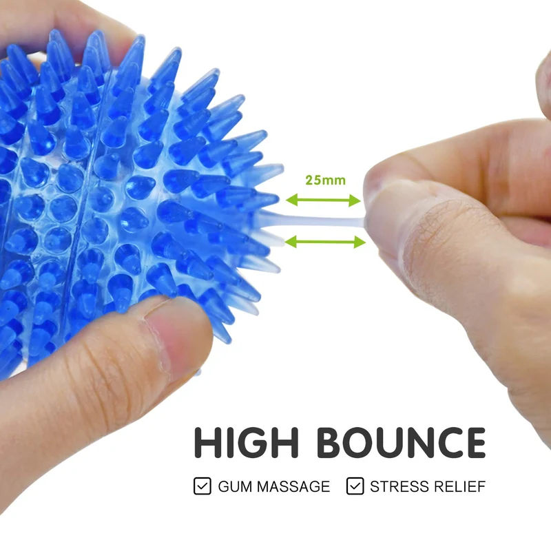 Bolas chirriantes para perros pequeños, pelotas de goma para perros, 6 unidades, colores brillantes, bolas de juguete para perro, juguetes chillones para perros, juguetes para masticar para perros pequeños, juguetes de dentición para cachorros