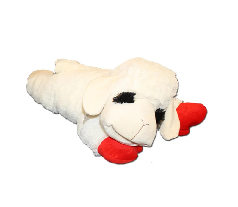 Producto oficial de chuletas de cordero Jumbo para perro de Multipet´s, sensación esponjosa, juguete color blanco juguete, 24 pulgadas