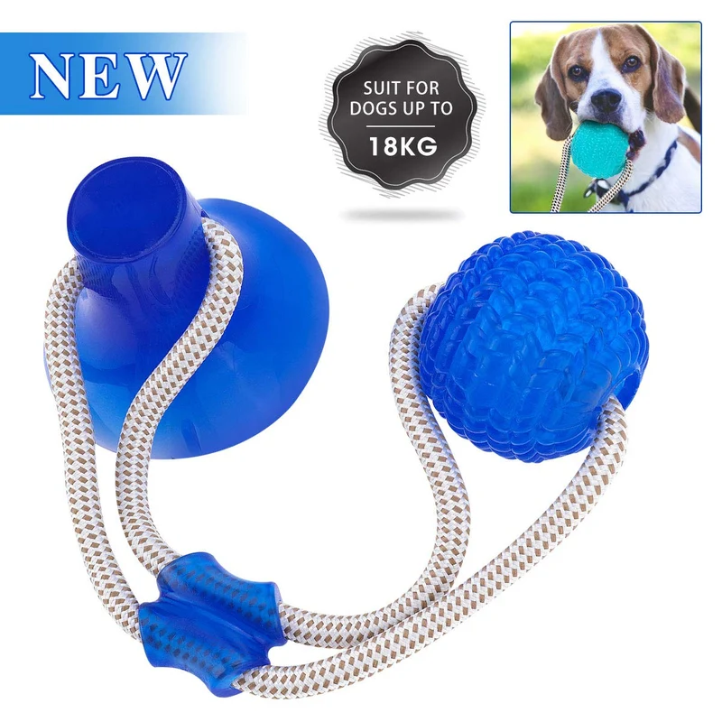 Juguete para morder Molar de GOCHANGE, cuerda interactiva multifunción, juguete de goma para masticar con ventosa para masticar, limpieza de dientes, apto para perros y gatos