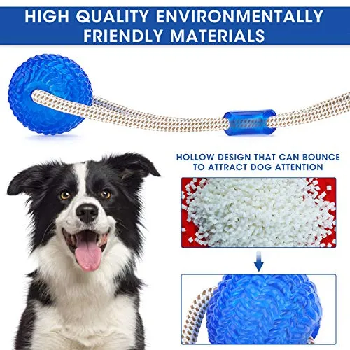 Juguete para morder Molar de GOCHANGE, cuerda interactiva multifunción, juguete de goma para masticar con ventosa para masticar, limpieza de dientes, apto para perros y gatos