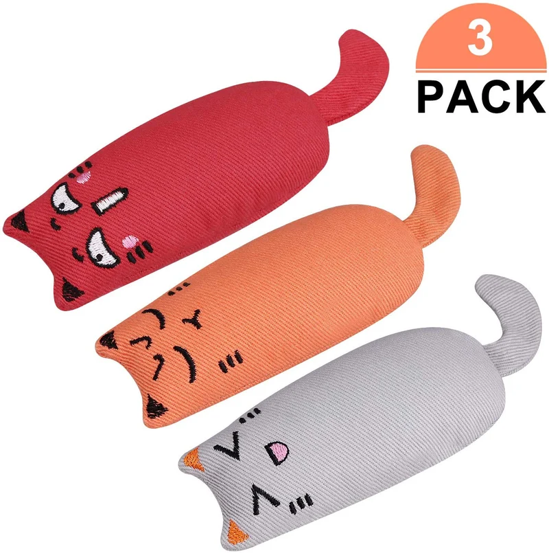 Bojafa Cat Catnip Juguetes para Gato Juguete Masticar Dientes Limpieza - Almohada Creativa Rasguño Mascota Catnip Dientes Molienda Masticar Juguetes