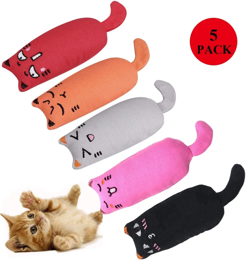 Bojafa Cat Catnip Juguetes para Gato Juguete Masticar Dientes Limpieza - Almohada Creativa Rasguño Mascota Catnip Dientes Molienda Masticar Juguetes