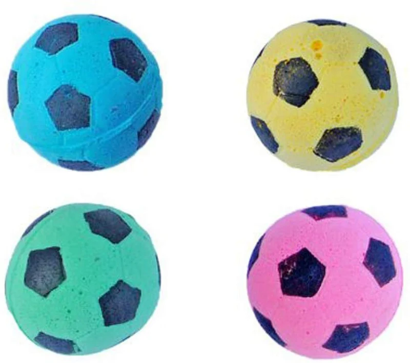 PETFAVORITES Pelotas de espuma de fútbol para gatos juguetes – Pack de 12