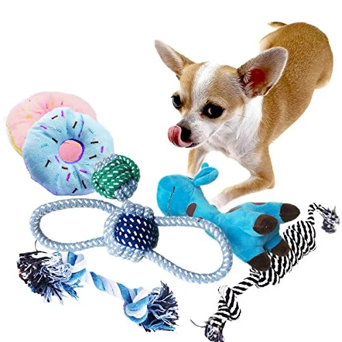 BUIBIIU Juguetes para perro, juguetes para masticar a cachorros, juguetes de dentición, juguetes de cuerda, pelotas