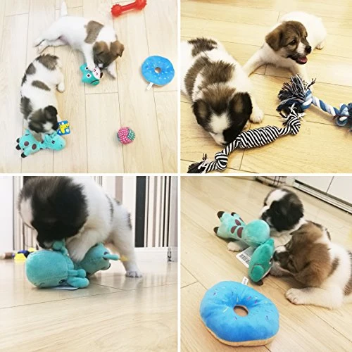 BUIBIIU Juguetes para perro, juguetes para masticar a cachorros, juguetes de dentición, juguetes de cuerda, pelotas