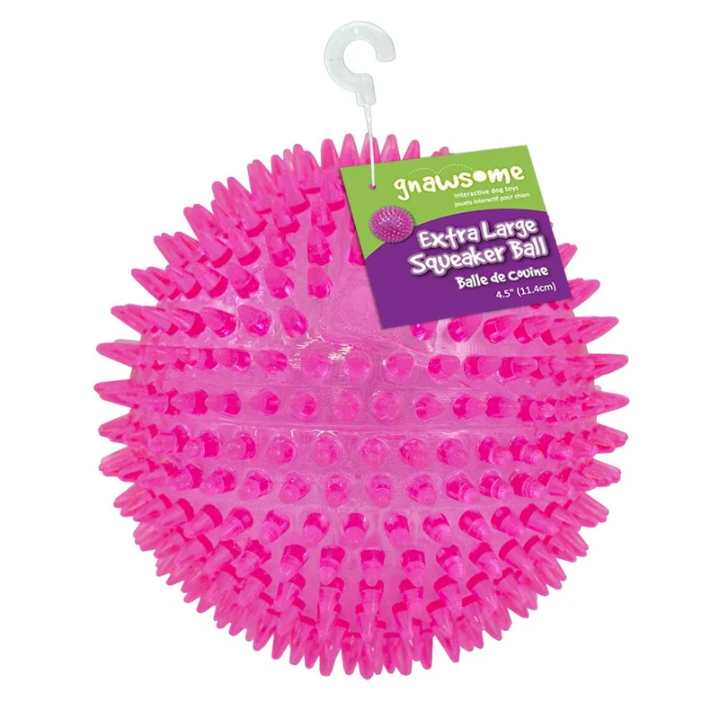 Gnawsome juguete para perro de bola chirriante grande, 4.5" (los colores varían)