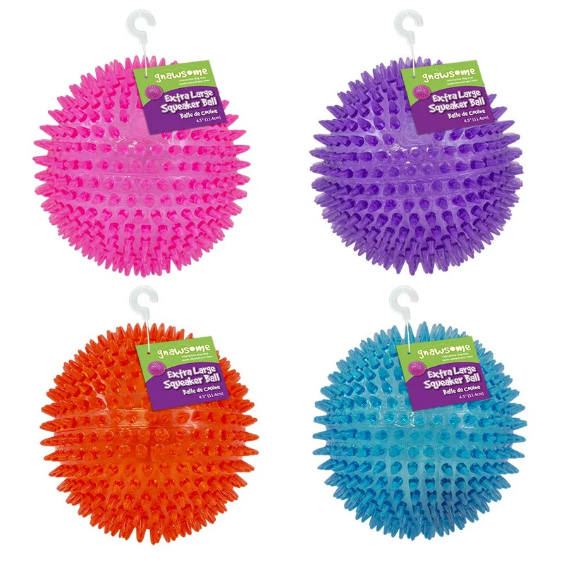 Gnawsome juguete para perro de bola chirriante grande, 4.5" (los colores varían)