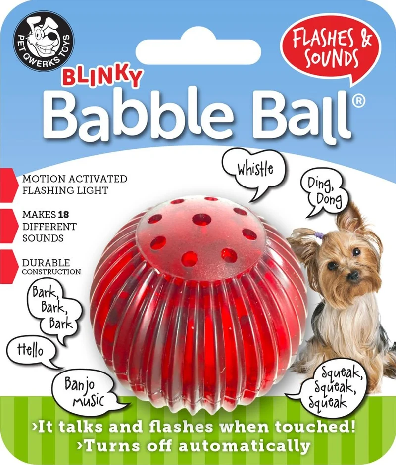 Juguete interactivo para perro Pet Qwerks Blinky Babble Ball, parpadea y habla cuando se toca