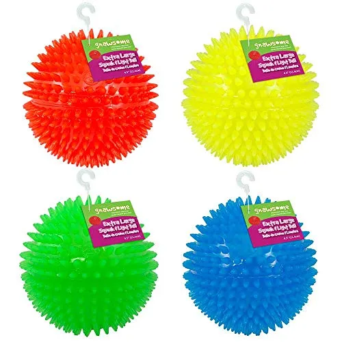 gnawsome Squeek & Light Up Ball Dog Toy, 4.5," extragrande colores variarán