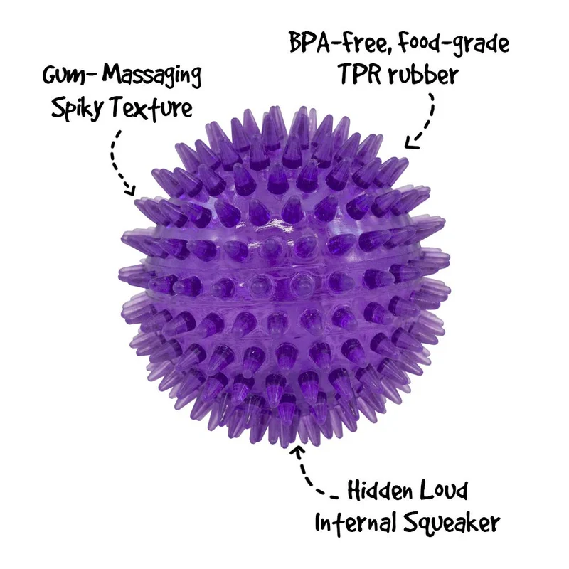 Gnawsome pelota para perro, juguete chillón mediano de 3.5", colores pueden variar.