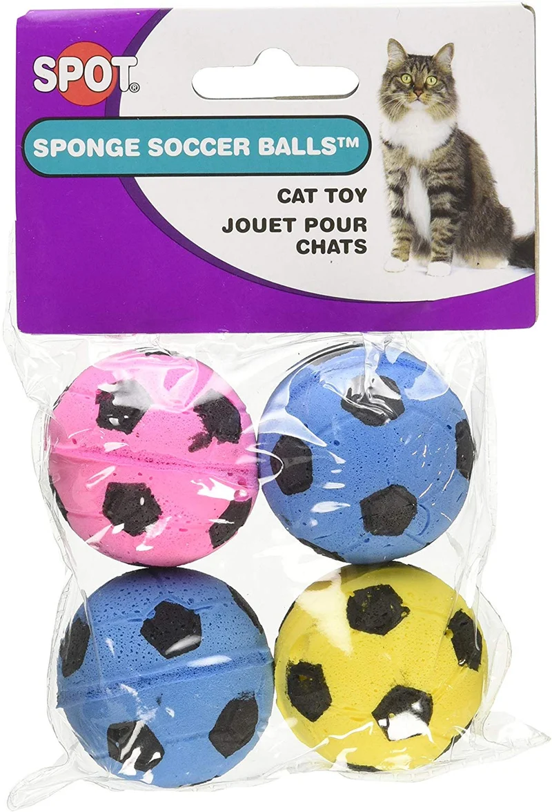 Ethical Products SPOT - Pelotas de fútbol para gatos, Classic, paquete de de 4
