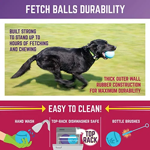 Pelotas de juguete para perros de Chew King, extremadamente duraderas, colección de juguetes Fetch, se adapta a lanzadores de pelotas