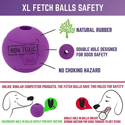 Pelotas de juguete para perros de Chew King, extremadamente duraderas, colección de juguetes Fetch, se adapta a lanzadores de pelotas
