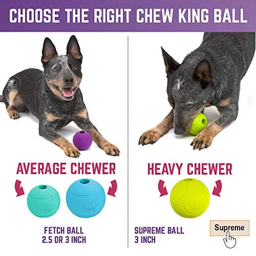 Pelotas de juguete para perros de Chew King, extremadamente duraderas, colección de juguetes Fetch, se adapta a lanzadores de pelotas