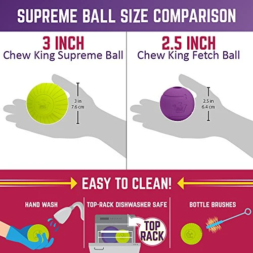 Pelotas de juguete para perros de Chew King, extremadamente duraderas, colección de juguetes Fetch, se adapta a lanzadores de pelotas