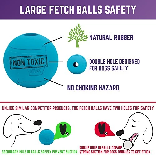 Pelotas de juguete para perros de Chew King, extremadamente duraderas, colección de juguetes Fetch, se adapta a lanzadores de pelotas
