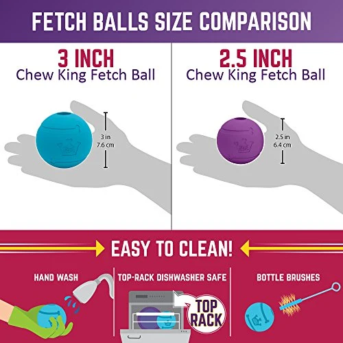 Pelotas de juguete para perros de Chew King, extremadamente duraderas, colección de juguetes Fetch, se adapta a lanzadores de pelotas