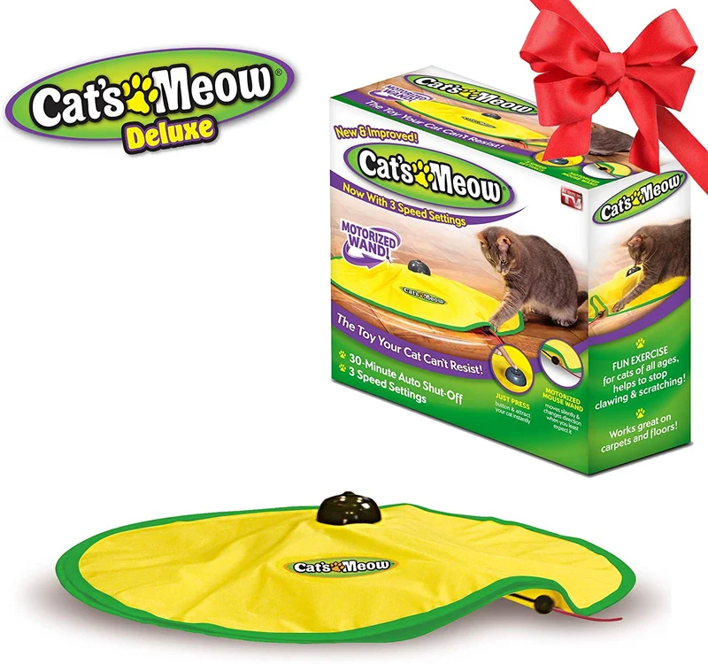 Juguete para gatos con varita motorizada, apagado automático de 30 minutos, 3 ajustes de velocidad, el juguete que tu gato no puede resistir.