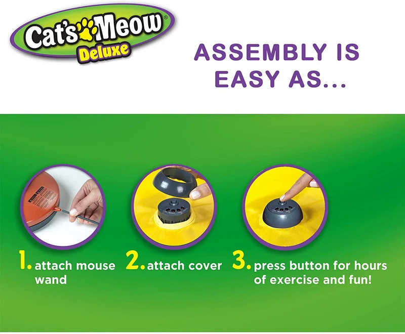 Juguete para gatos con varita motorizada, apagado automático de 30 minutos, 3 ajustes de velocidad, el juguete que tu gato no puede resistir.