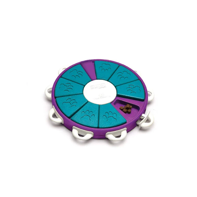 Nina Ottosson Dog Twister Advanced Dog Puzzle Toy - El estimulante juego de dispensación de dulces para cajas de juguetes de perros inteligentes, OS, Púrpura
