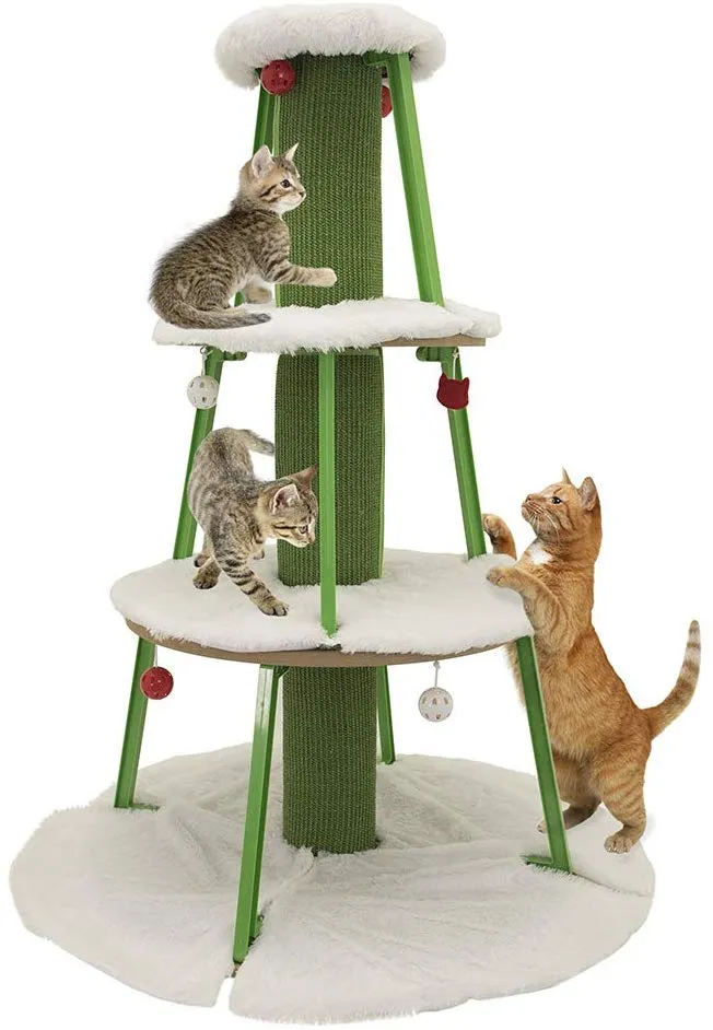 Kitty City Large Cat Tunnel Bed, Cat Bed, Pop Up Bed, Cat Toys, Christmas Tree