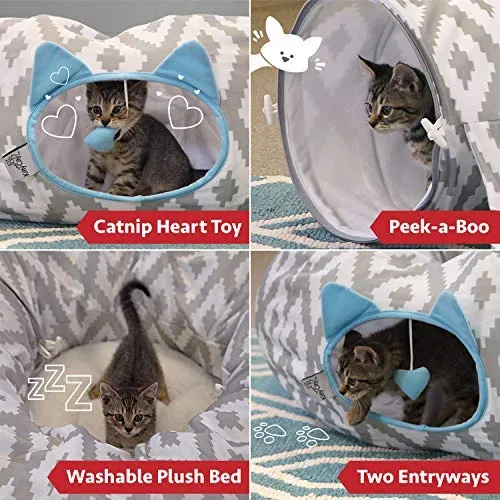 Kitty City Large Cat Tunnel Bed, Cat Bed, Pop Up Bed, Cat Toys, Christmas Tree