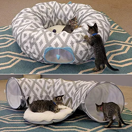 Kitty City Large Cat Tunnel Bed, Cat Bed, Pop Up Bed, Cat Toys, Christmas Tree