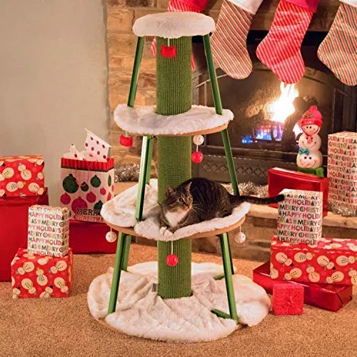 Kitty City Large Cat Tunnel Bed, Cat Bed, Pop Up Bed, Cat Toys, Christmas Tree
