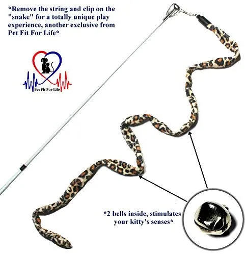 Juguete interactivo para gatos, varita para juegos y ejercicio con señuelo con plumas, de Pet Fit For Life