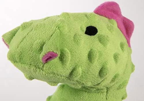 GoDog Skinny Dragons con protector para masticar, juguetes para perros de peluche duraderos con chirriadores