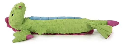GoDog Skinny Dragons con protector para masticar, juguetes para perros de peluche duraderos con chirriadores